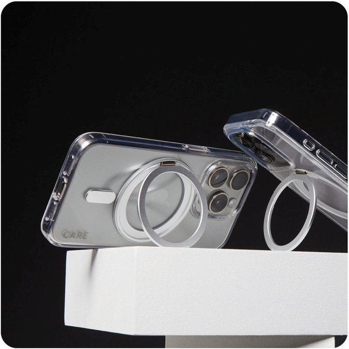 Калъф Kickstand с MagSafe за iPhone 16 Pro Max, Сребристо, CARE