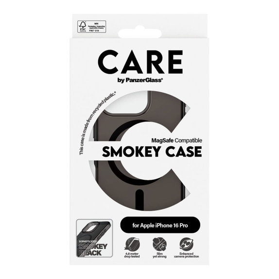 Калъф Smokey с MagSafe за iPhone 16 Pro, Черно, CARE
