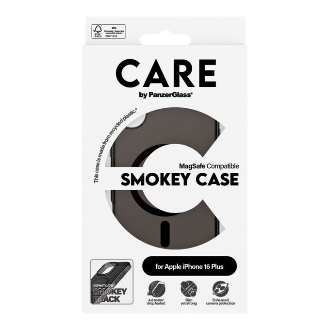 Калъф Smokey с MagSafe за iPhone 16 Plus, Черно, CARE