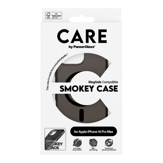 Калъф Smokey с MagSafe за iPhone 16 Pro Max, Черно, CARE