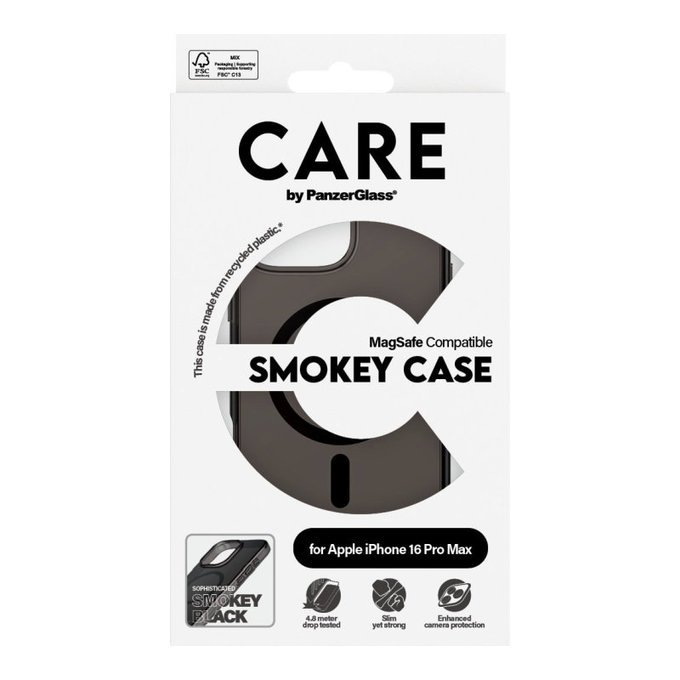 Калъф Smokey с MagSafe за iPhone 16 Pro Max, Черно, CARE