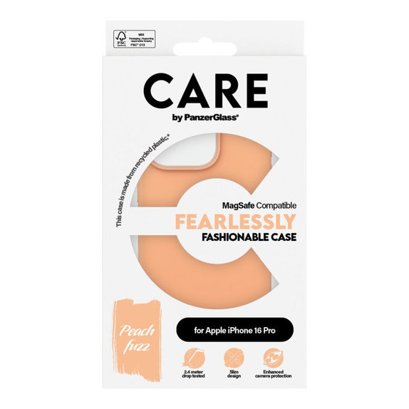 Калъф Fearlessly с MagSafe за iPhone 16 Pro, Peachy, CARE