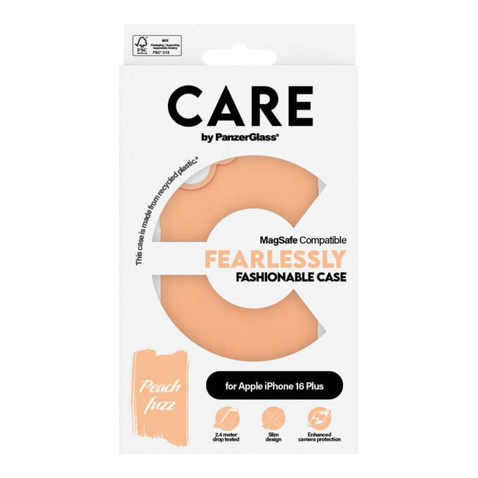 Калъф Fearlessly с MagSafe за iPhone 16 Plus, Peachy, CARE