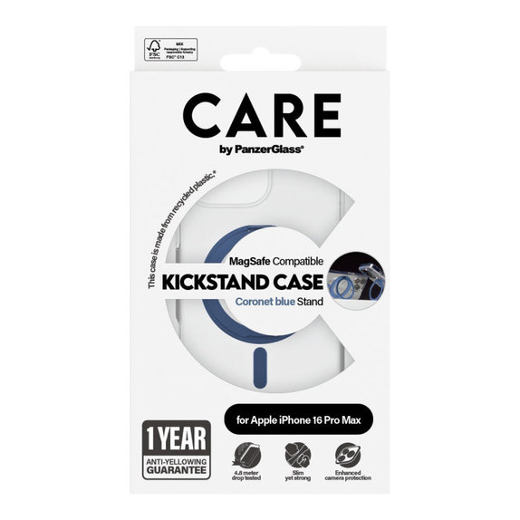 Калъф Kickstand с MagSafe за iPhone 16 Pro Max, Синьо, CARE