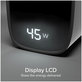Пътен адаптер LCD USB-C, GaN, 45 W PD, черен, SBS