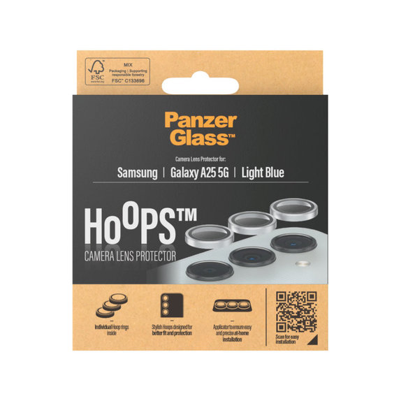 Протектор за обектив на камера Hoops за Samsung A25 5G, Светлосиньо, PanzerGlass