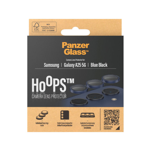 Протектор за обектив на камера Hoops за Samsung A25 5G, Синьо/Черно, PanzerGlass