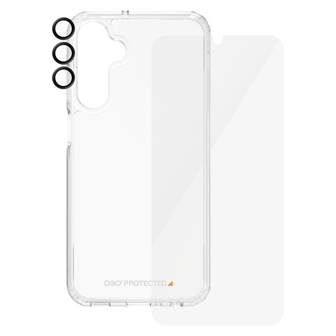 Bundle Hoops + Закалено стъкло UWF + Hard Case D3O за Samsung Galaxy A25 5G, Прозрачно, PanzerGlass