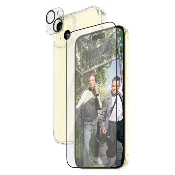 Bundle PicturePerfect + Закалено стъкло UWF + Hard Case D3O за iPhone 15 Plus, PanzerGlass