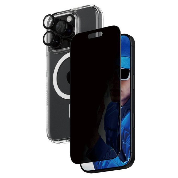 Bundle Hoops + Закалено стъкло UWF + Hard Case за iPhone 16 Pro, PanzerGlass
