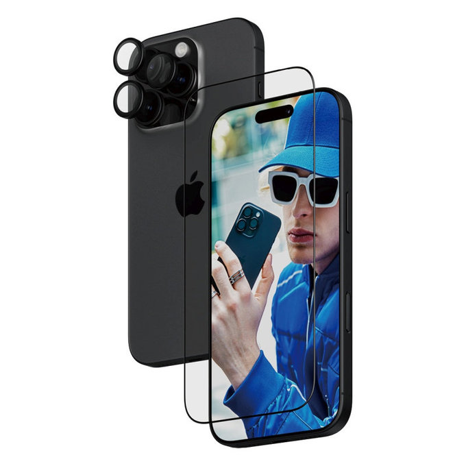 Bundle Hoops + UWF закалено стъкло за iPhone 16 Pro, PanzerGlass