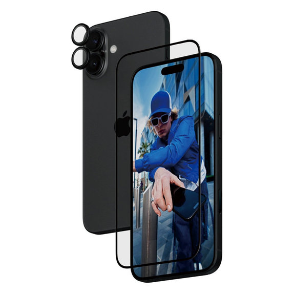 Bundle Hoops + UWF закалено стъкло за iPhone 16 Plus, PanzerGlass