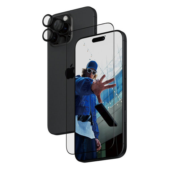 Bundle Hoops + UWF закалено стъкло за iPhone 16 Pro Max, PanzerGlass