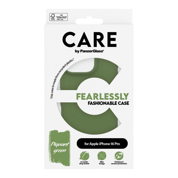 Калъф Fearlessly за iPhone 16 Pro, Зелено, CARE