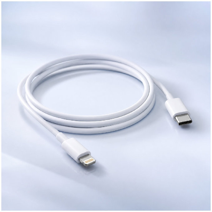 Lightning / USB-C кабел, 1.5m, Бял, White, FixPremium
