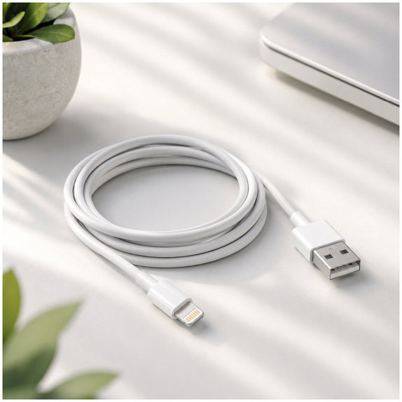 Lightning / USB кабел, 1.5m, Бял, White, FixPremium