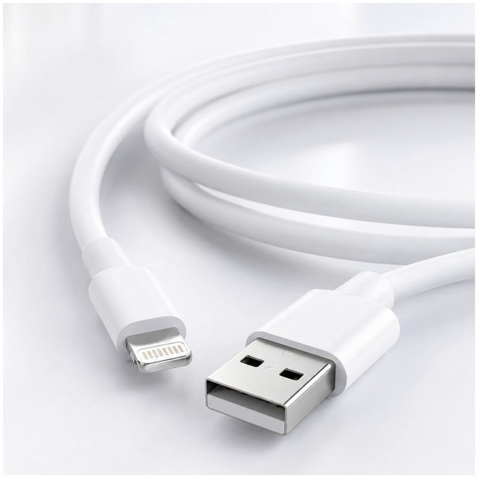 Lightning / USB кабел, 1.5m, Бял, White, FixPremium