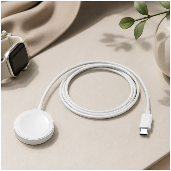 Watch / USB-C кабел, 1m, Бял, White, FixPremium