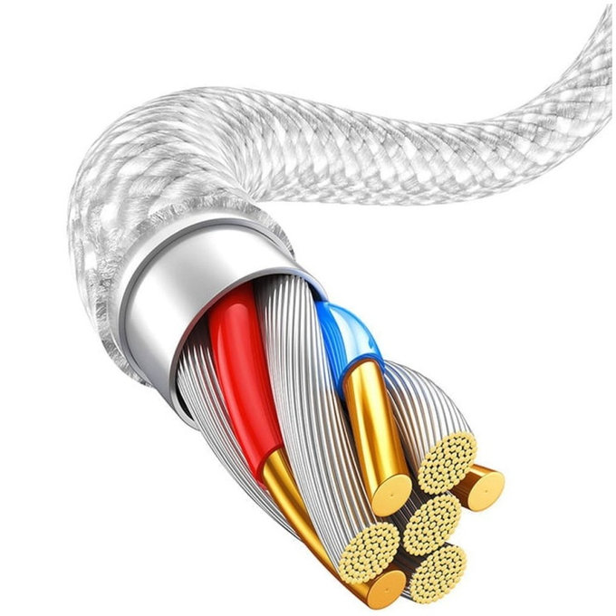 Lightning / USB кабел, 1.5m, Бял, White, Baseus