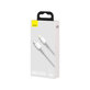 Lightning / USB-C кабел, 1.5m, Бял, White, Baseus