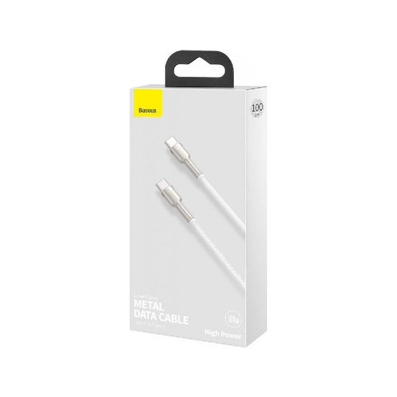 USB-C / USB-C кабел, 1.5m, Бял, White, Baseus