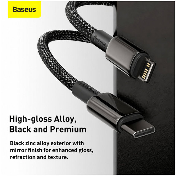 Lightning / USB-C кабел, 1.5m, Черно, Black, Baseus