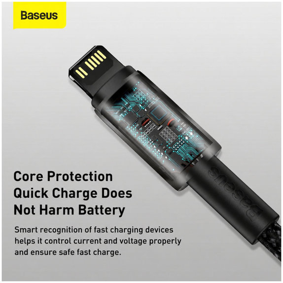 Lightning / USB-C кабел, 1.5m, Черно, Black, Baseus