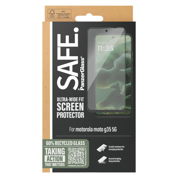 Закалено стъкло за Motorola Moto G35, Черно, SAFE by PanzerGlass