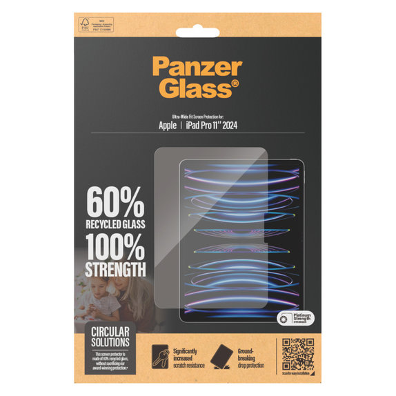 Закалено стъкло UWF за iPad Pro 11'', Прозрачно, PanzerGlass