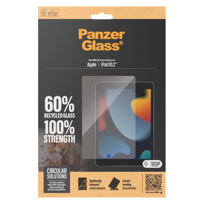 Закалено стъкло UWF за iPad 10,2'' (2019-2021), Прозрачно, PanzerGlass