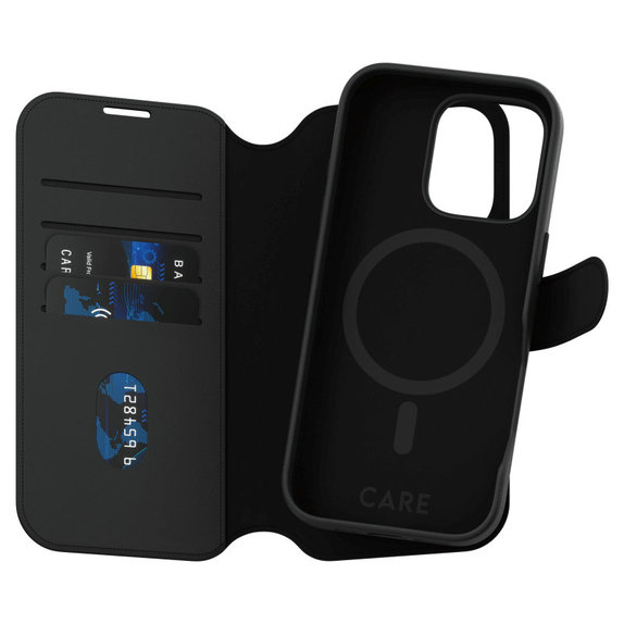 Калъф Wallet Tango Two-In-One с MagSafe за iPhone 16 Pro, Черно, CARE