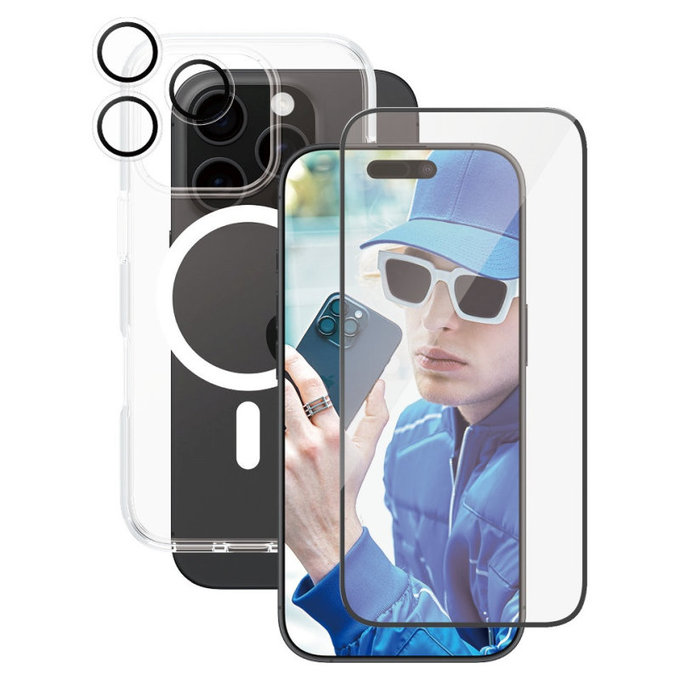 Bundle Hoops + Закалено стъкло UWF + Калъф Urban Combat за iPhone 16 Pro, CARE