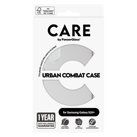 Калъф Urban Combat за Samsung Galaxy S25+, Прозрачно, PanzerGlass