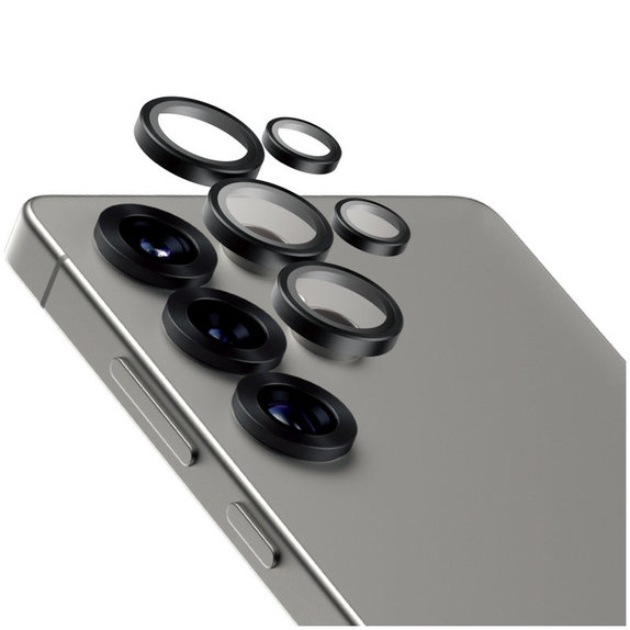 Протектор за обектив на камера Hoops Ceramic за Samsung S25 Ultra, Черно, PanzerGlass