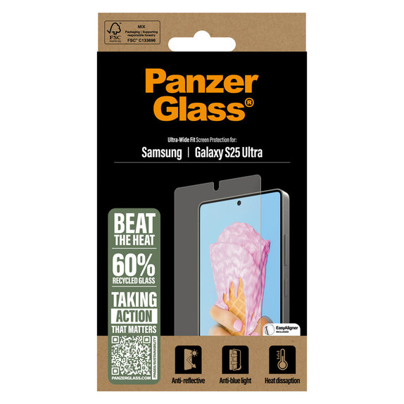 Закалено стъкло UWF All-in-One с апликатор за Samsung Galaxy S25 Ultra, Прозрачно, PanzerGlass
