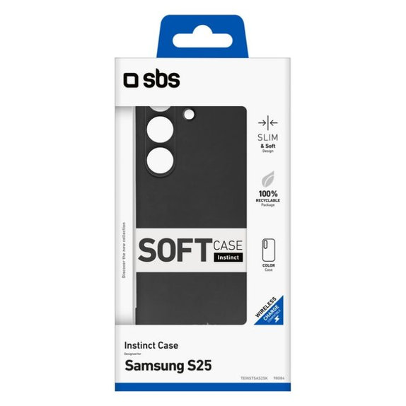 Калъф Instinct за Samsung Galaxy S25, Черен, SBS