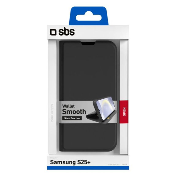 Калъф тип книга Wallet Smooth за Samsung Galaxy S25+, Черен, SBS