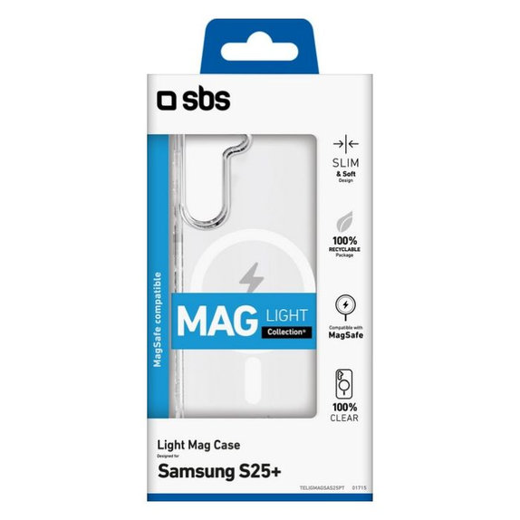 Калъф Light Mag за Samsung Galaxy S25+, Прозрачен, SBS