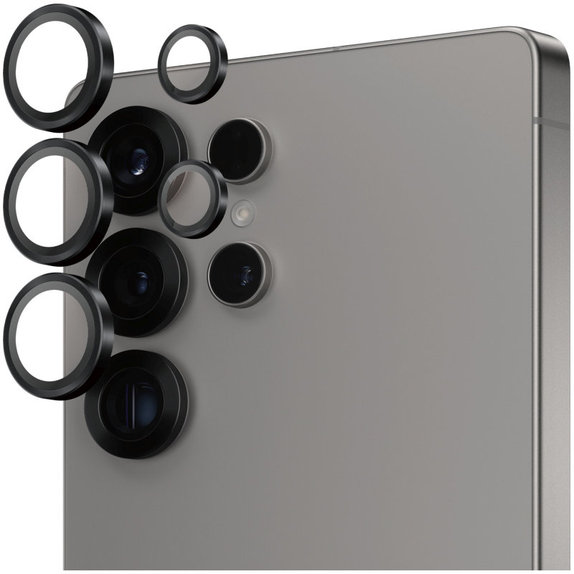 Протектор за обектив на камера Hoops за Samsung S25 Ultra, Черно, PanzerGlass