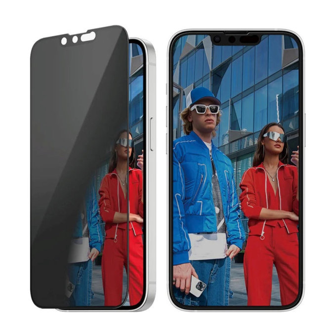 UWF Privacy закалено стъкло с апликатор за iPhone 17e/16e/14/13/13 Pro, Черно, PanzerGlass