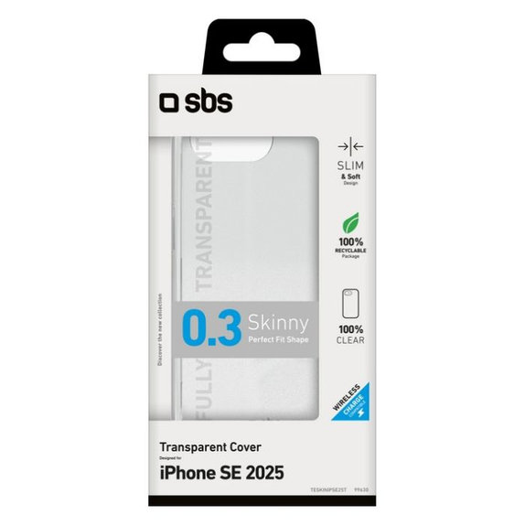 Калъф Skinny за iPhone 16e, Прозрачен, SBS