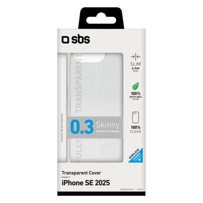 Калъф Skinny за iPhone 16e, Прозрачен, SBS