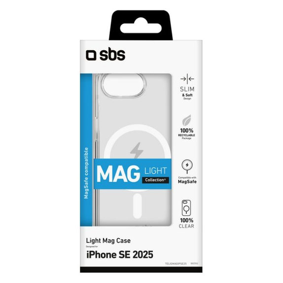 Калъф Light Mag за iPhone 16e, Прозрачен, SBS