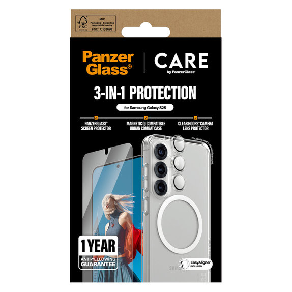 Bundle 3 в 1 за Samsung Galaxy S25, PanzerGlass