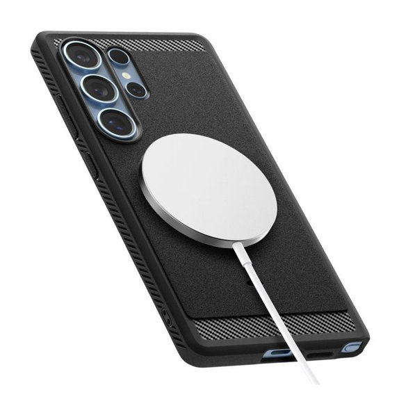 Калъф Rugged Armor с MagSafe за Samsung Galaxy S25 Ultra, Matte Black, Spigen