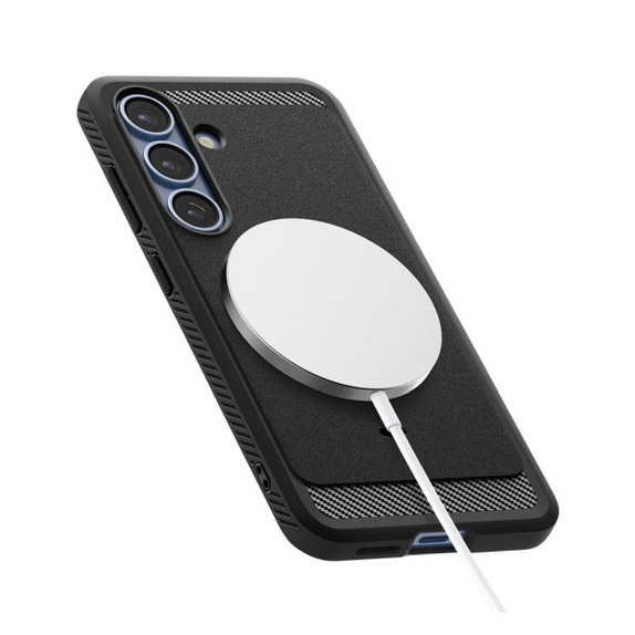 Case Rugged Armor with MagSafe for Samsung Galaxy S25, Matte Black, Spigen