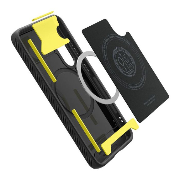 Case Rugged Armor with MagSafe for Samsung Galaxy S25, Matte Black, Spigen