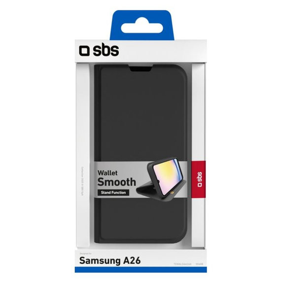 Калъф тип книга Wallet Smooth за Samsung Galaxy A26, Черен, SBS