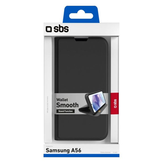 Калъф тип книга Wallet Smooth за Samsung Galaxy A56, Черен, SBS