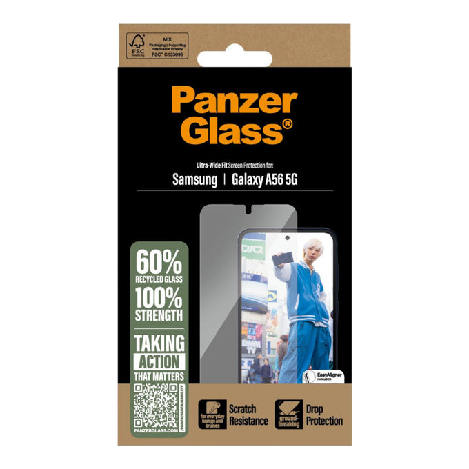 UWF закалено стъкло за Samsung A56 5G, Прозрачно, PanzerGlass